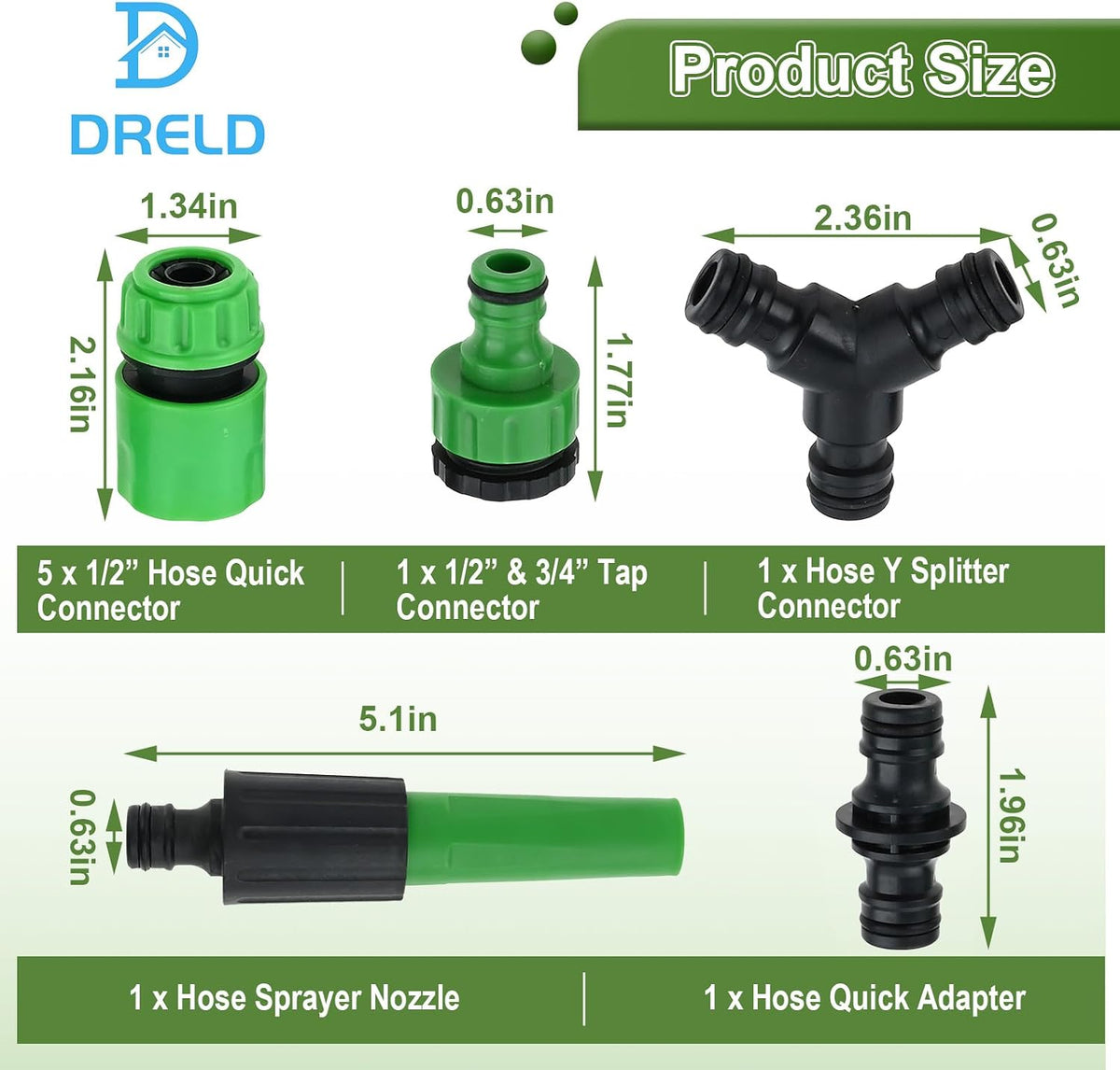Hose Connector Kit - 25Pcs Plastic Quick Adapter Garden Hose Fittings