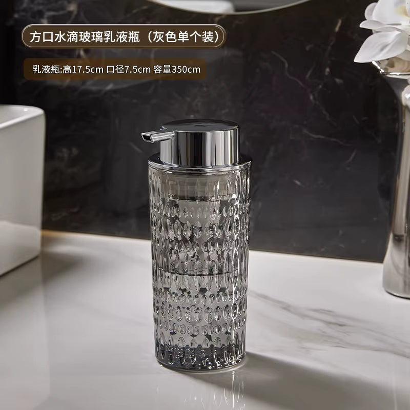 Glass Bubbler Emulsion Bottle Bathroom Soap Bottle Hand Sanitizer Shampoo Water Bottle Bathroom Decoration Bathroom Accessories