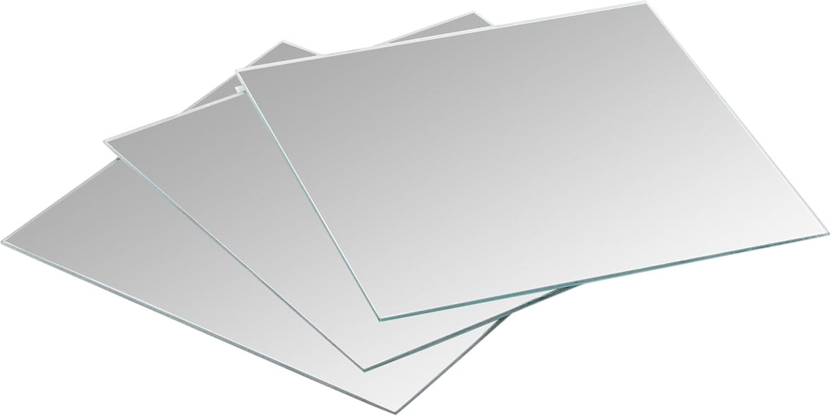 15Cm Self Adhesive Square Mirrors, Pack of 3, Modern Wall Mirrors
