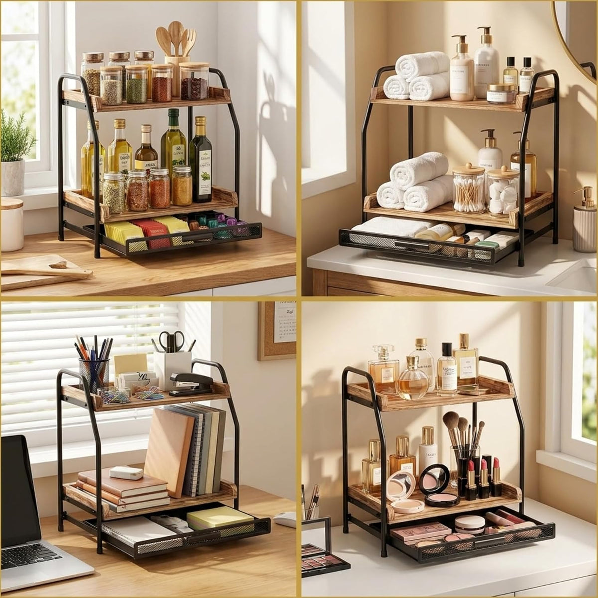 Coffee Station Organizer and Coffee Pod Holder Kitchen Countertop Organizer