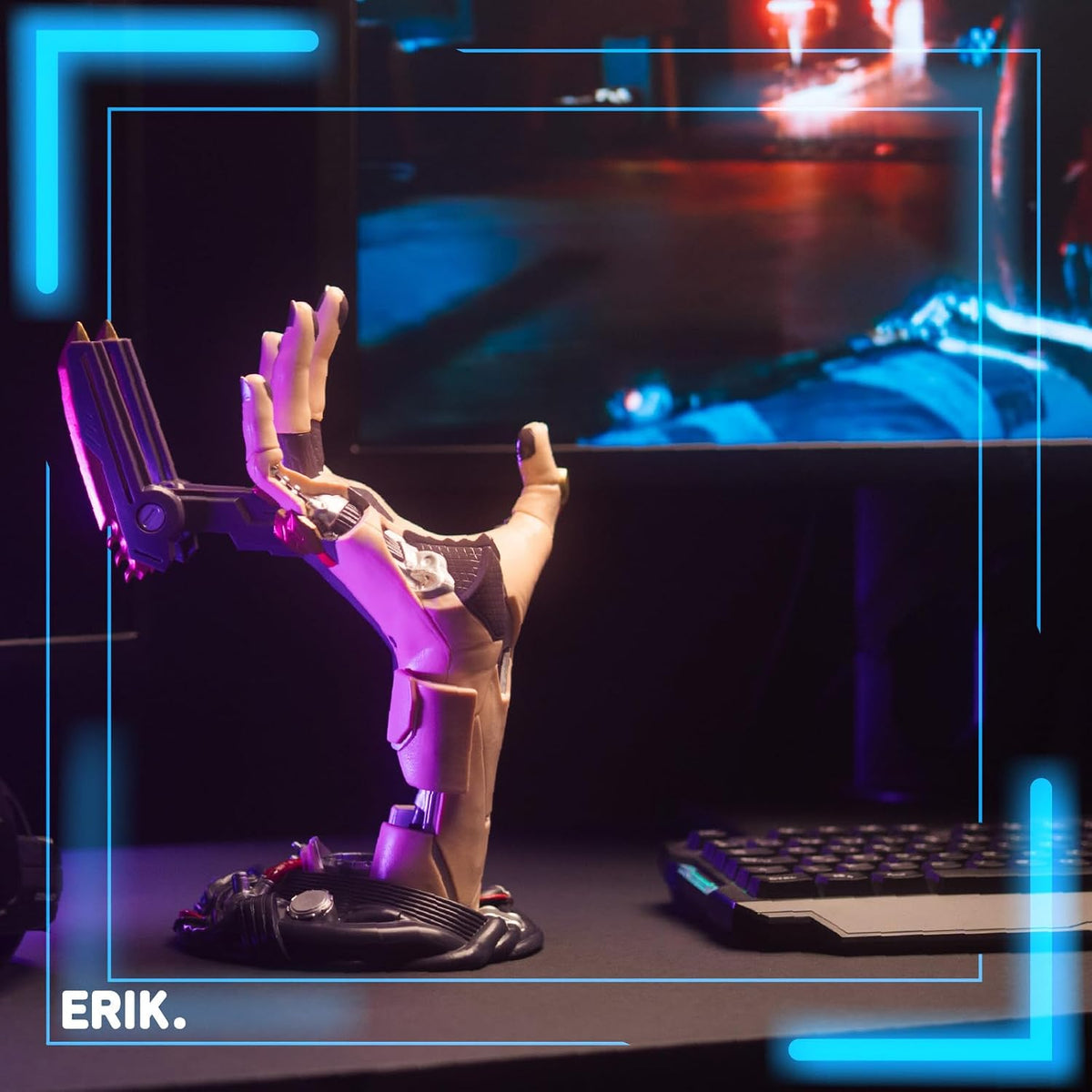 Gaming Controller Holder & Headphone Stand - Cyberpunk