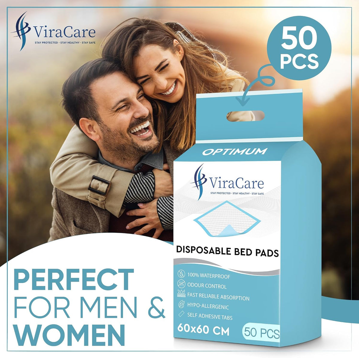 50 X Disposable Incontinence Bed Pads, 60X60Cm, Bed Protectors