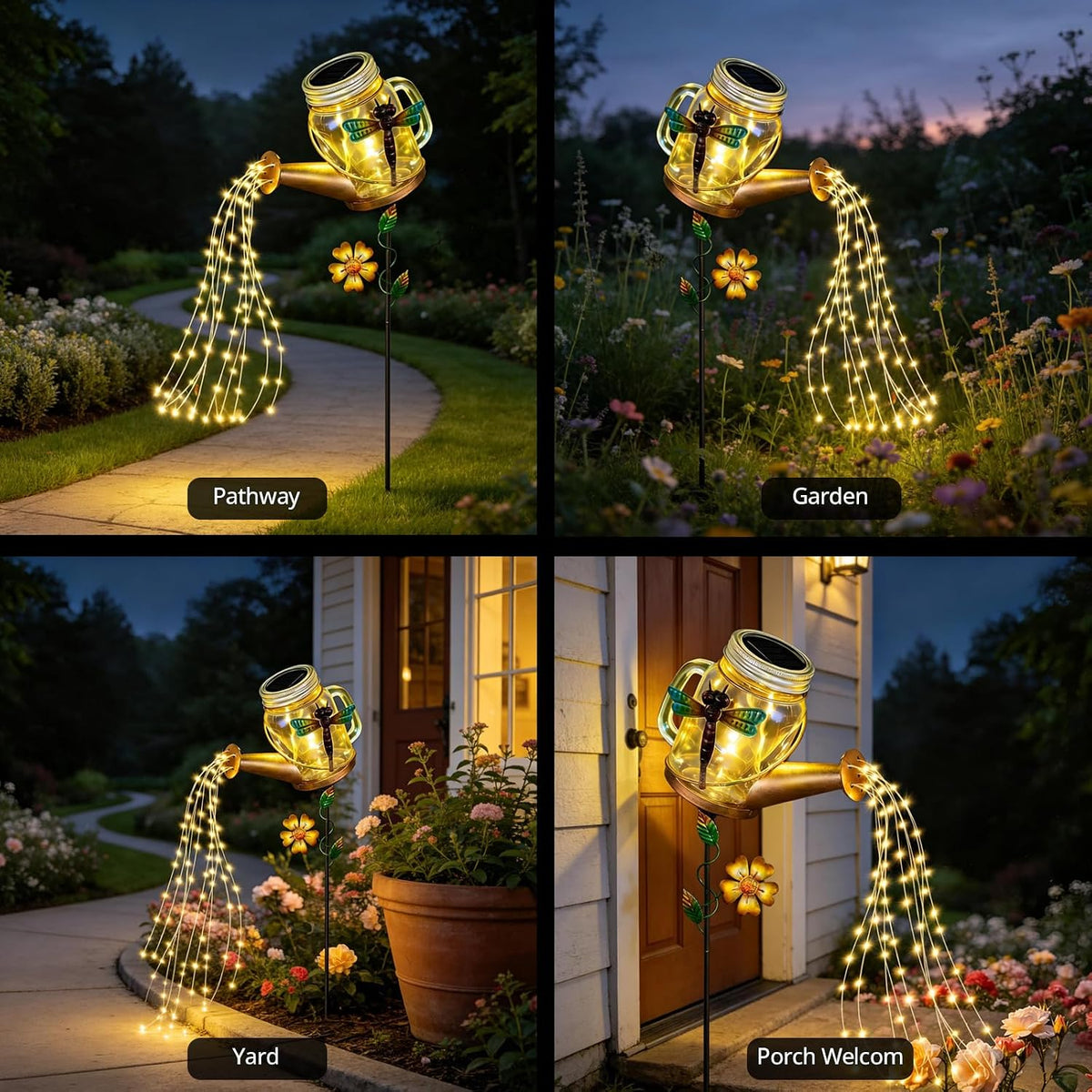 Solar Lights Outdoor Garden, Solar Watering Can Garden Lights