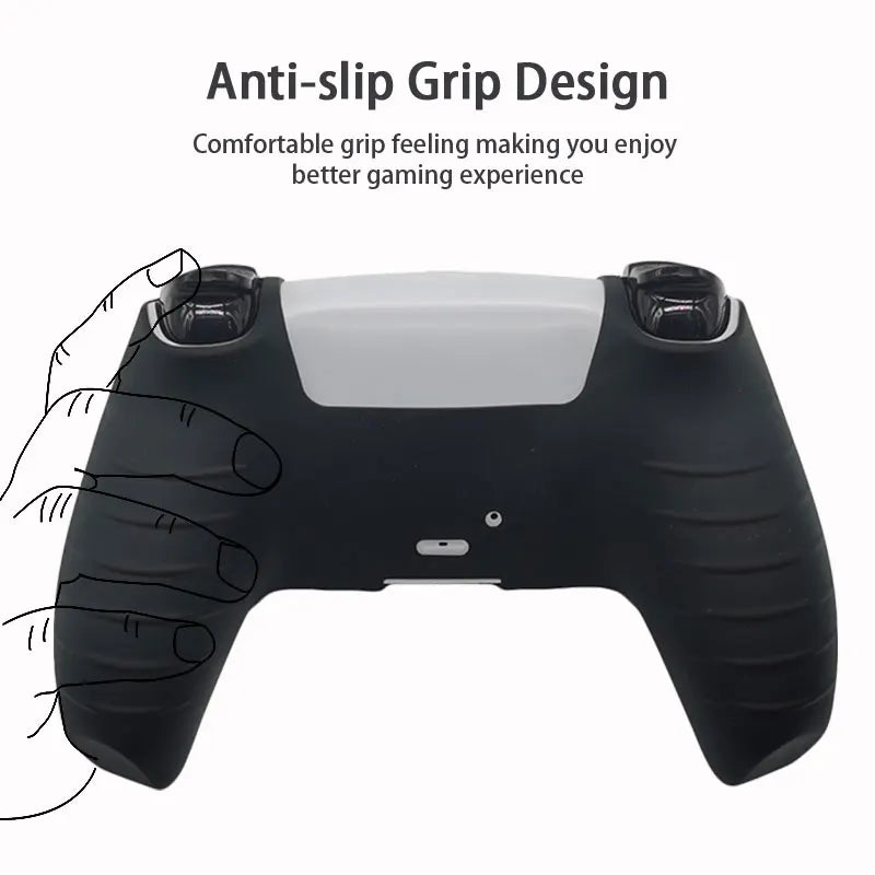Spider Theme Soft Silicone Protective Case for PS5 Game Controller Cover Skin Gamepad Touchpad Stickers Thumb Stick Grip Cap Kit