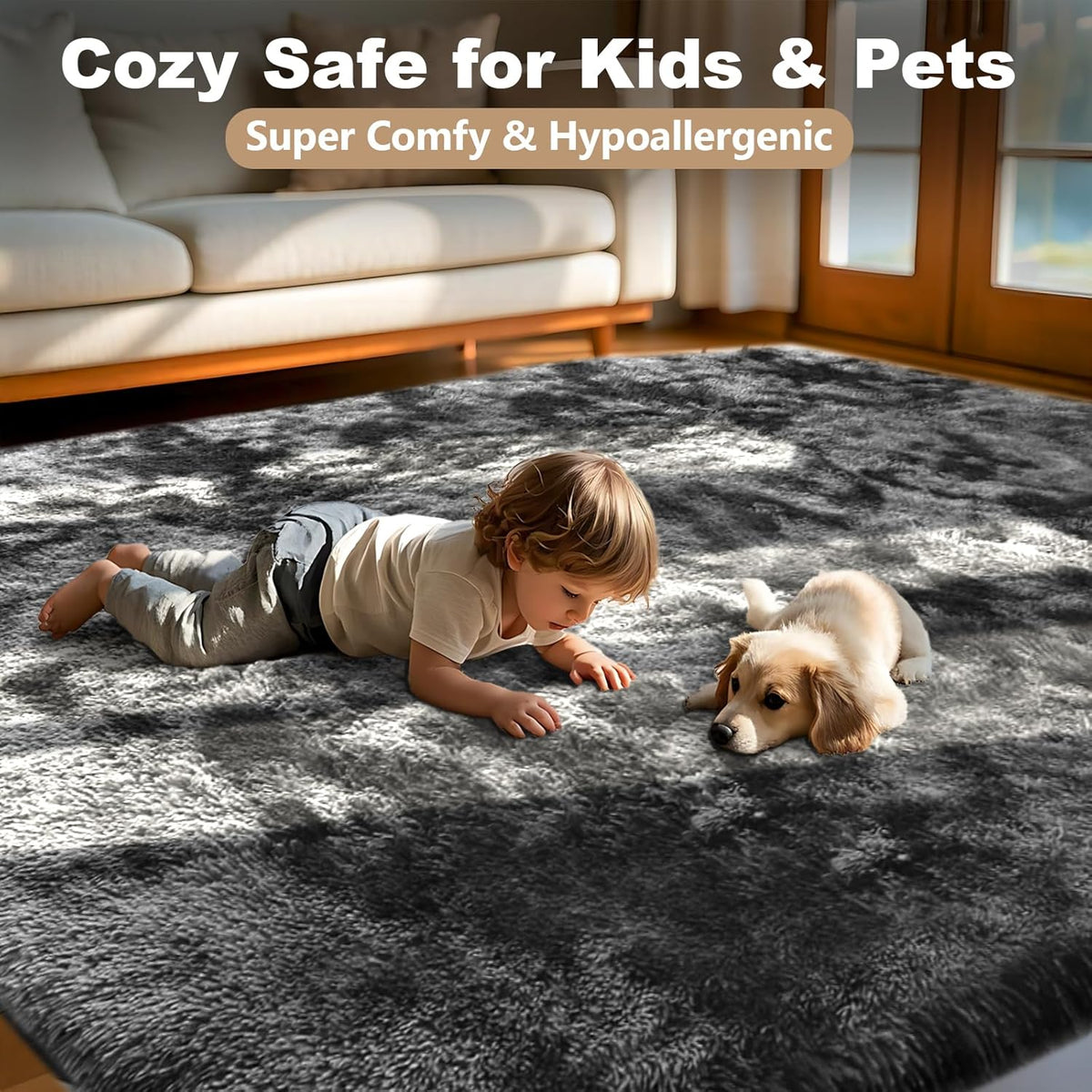 Rugs Living Room - 200X300Cm Soft Fluffy Area Rugs for Bedroom