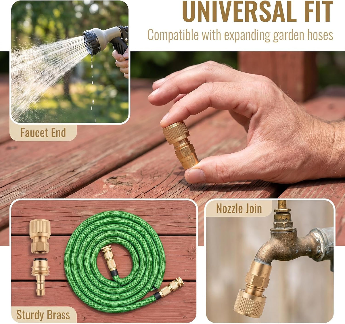 Expandable Garden Hose Repair Adaptor, Hose Joint Male, Hose Connectors & Accessories