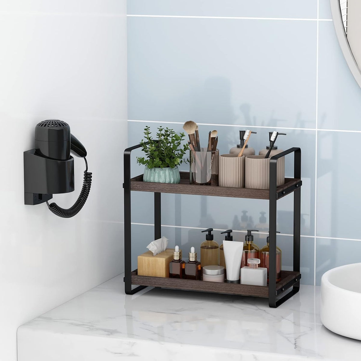 Bathroom Countertop Tray,Cosmetic Tray,Cosmetic Organizer Holder,Bathroom Organizer,Bathroom Counter Stand,Storage Counter Shelf,Countertop Organizer,Countertop Storage Shelf