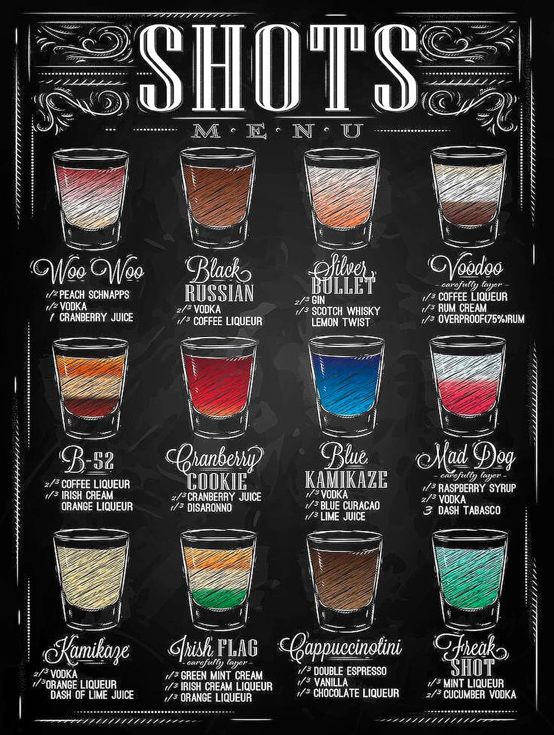 SHOTS RETRO METAL TIN WALL PLAQUE SIGN NOVELTY GIFT Home Bar Shed Man Cave