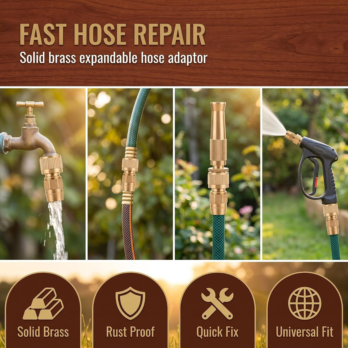 Expandable Garden Hose Repair Adaptor, Hose Joint Male, Hose Connectors & Accessories