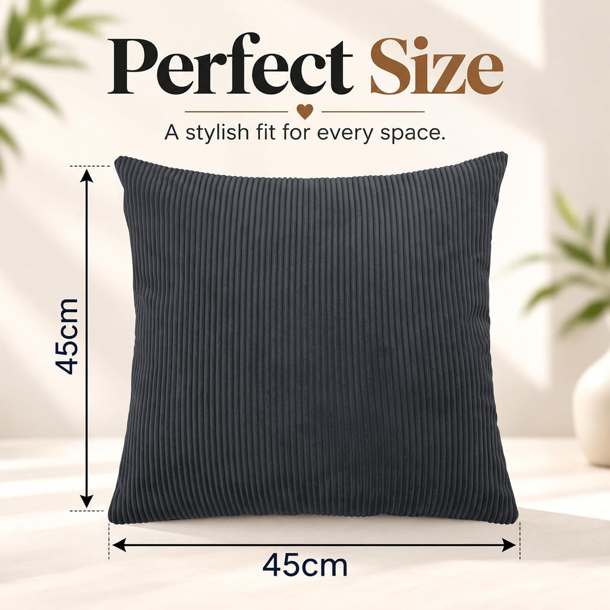 Grey Cushions with Covers Included 45 X 45 Cm Pack of 4 (4-Cushion Covers, 4-Inserts) with Invisible Zipper Pattern Cushion for Home Décor, Bedroom & Sofa (18X18 Inchs)