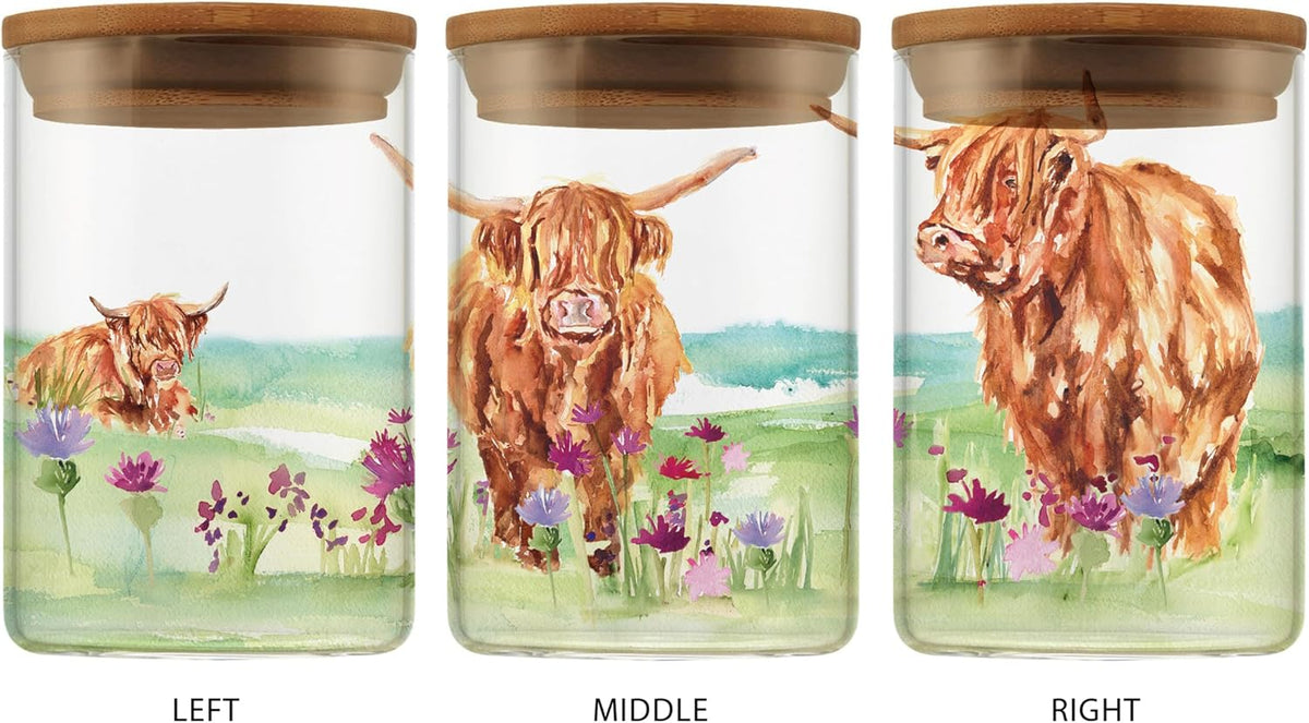 Highland Cow Glass Food Storage Canister