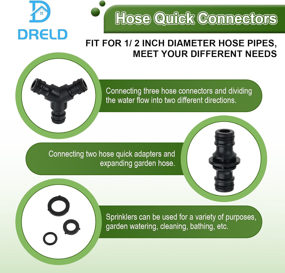 Hose Connector Kit - 25Pcs Plastic Quick Adapter Garden Hose Fittings
