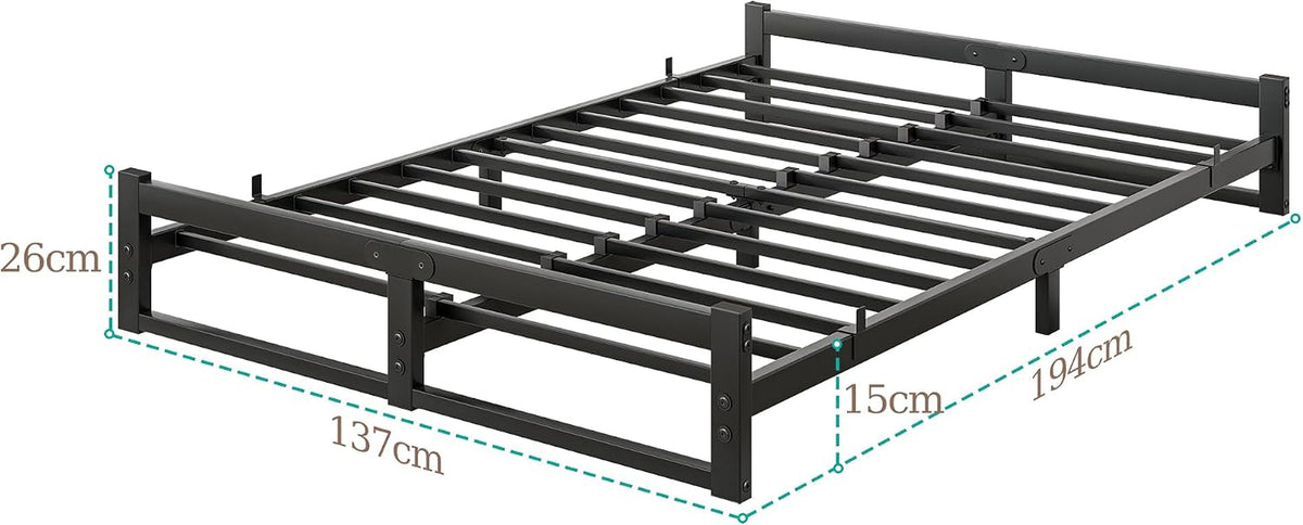 Double Bed Frame,4Ft6 Floor Bed Frame Double Bed Base,Black