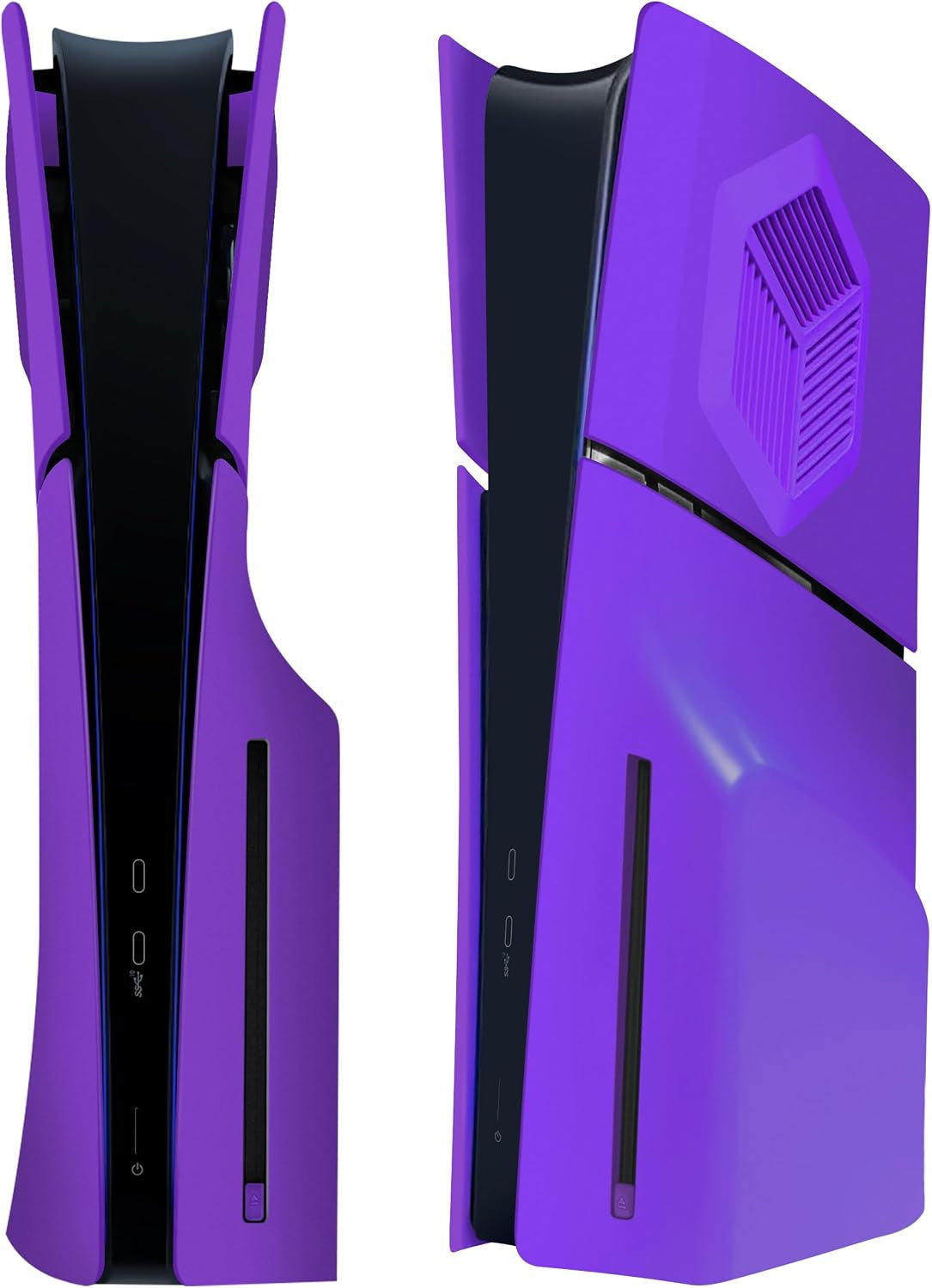 Faceplates for PS5 Slim Accessories with Cooling Vents, Replacement Case Cover for PS5 Slim Disc Edition 4 Cover Plates, Anti-Scratch Dustproof Skin ABS Plates Purple