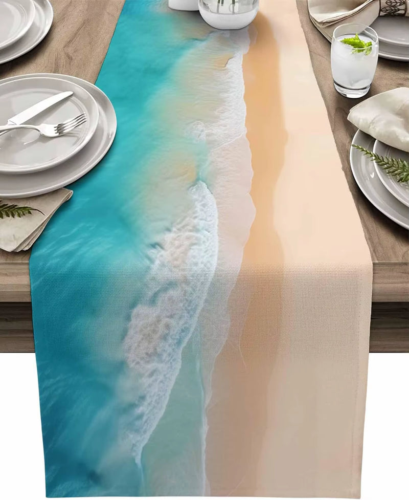 Ocean Beach Linen Table Runner