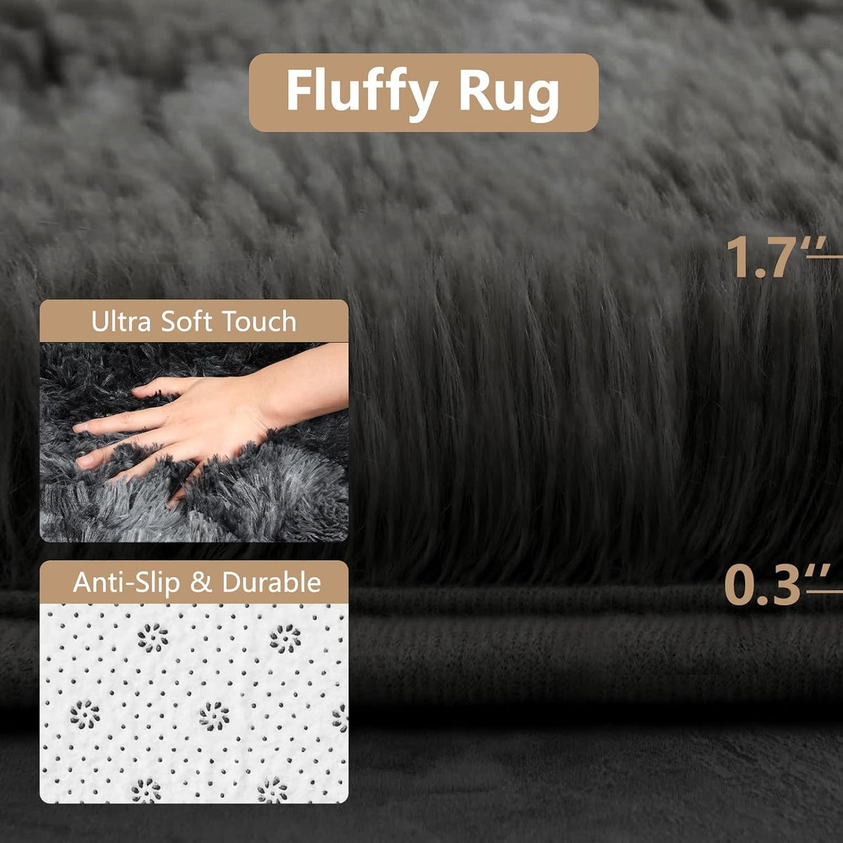 Rugs Living Room - 200X300Cm Soft Fluffy Area Rugs for Bedroom