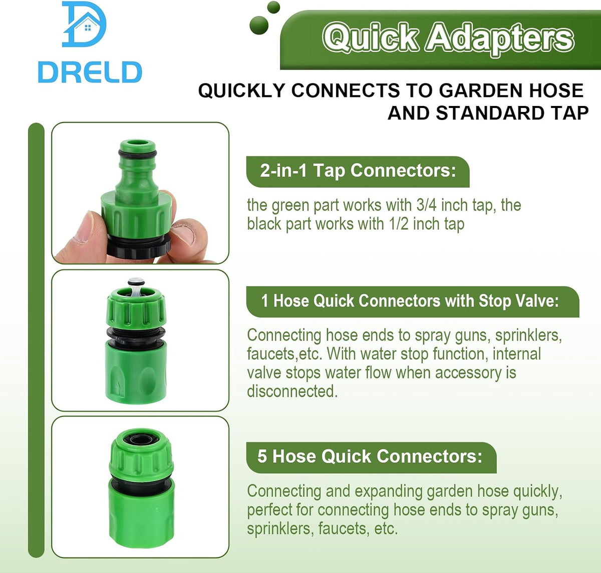 Hose Connector Kit - 25Pcs Plastic Quick Adapter Garden Hose Fittings