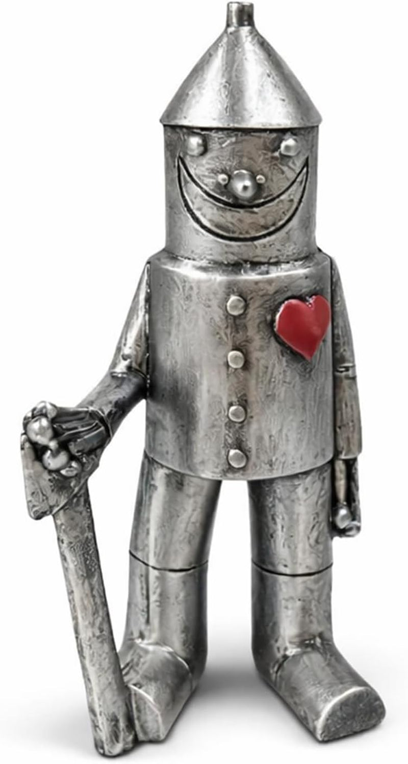 Tin Man Garden Ornament, Heart Soldier Statue for 10 Year Wedding, Metal Garden Sculpture for Outdoor Decor, Rustic Patio Focal Point, Collectible Garden Art Piece