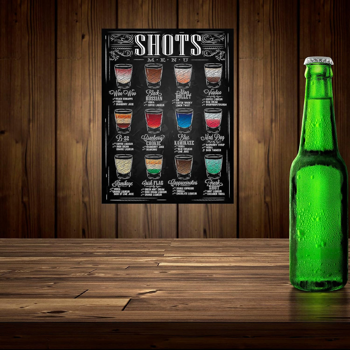 SHOTS RETRO METAL TIN WALL PLAQUE SIGN NOVELTY GIFT Home Bar Shed Man Cave