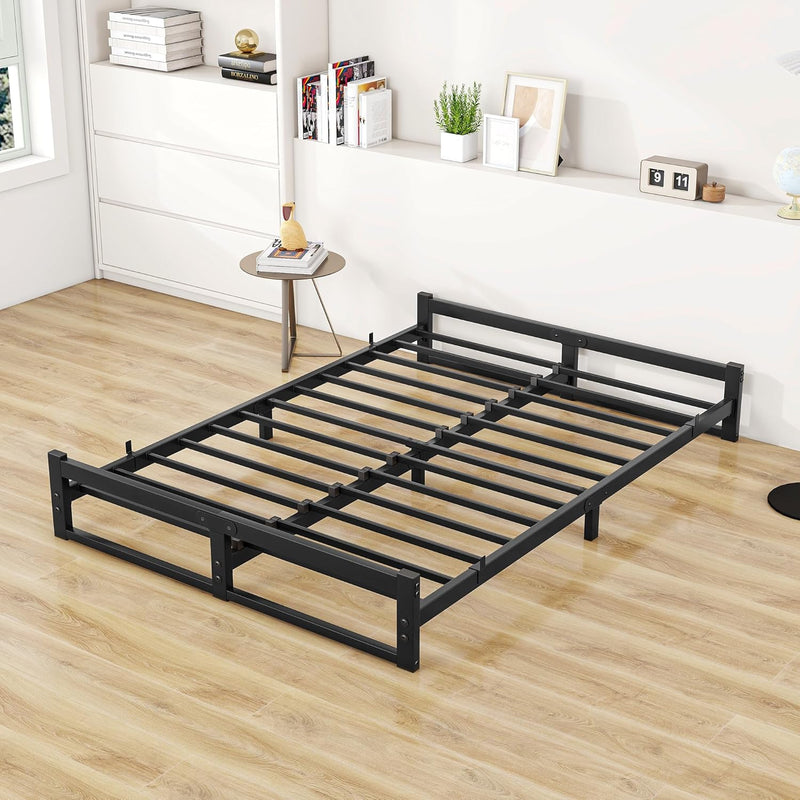 Double Bed Frame,4Ft6 Floor Bed Frame Double Bed Base,Black