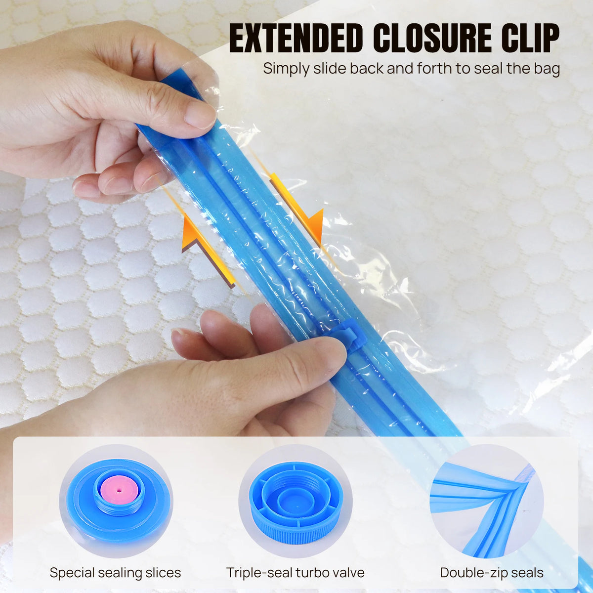 Clothes Storage Bag,12 Vacuum Bags, Multi-Purpose Plastic Bag, for Clothes, Bedding, Dormitories, Moving,Reusable