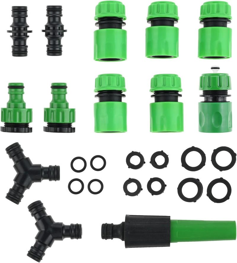 Hose Connector Kit - 25Pcs Plastic Quick Adapter Garden Hose Fittings