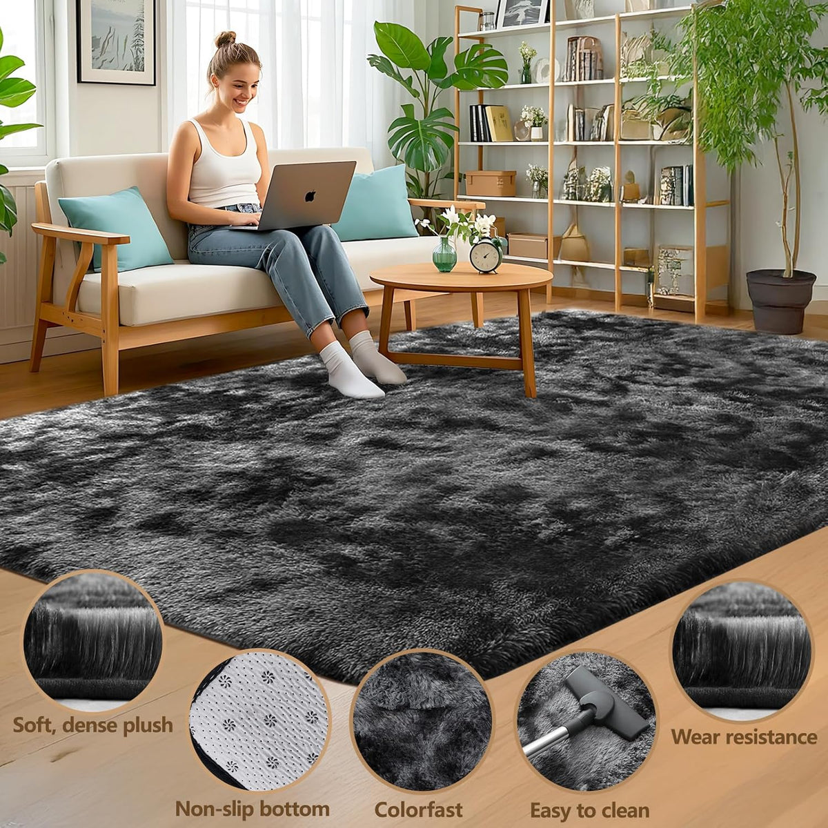 Rugs Living Room - 200X300Cm Soft Fluffy Area Rugs for Bedroom