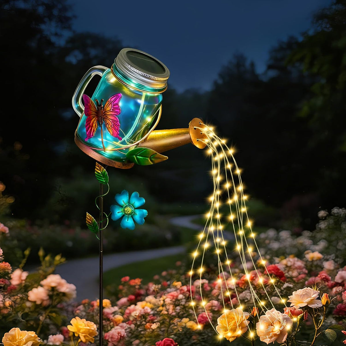 Solar Lights Outdoor Garden, Solar Watering Can Garden Lights