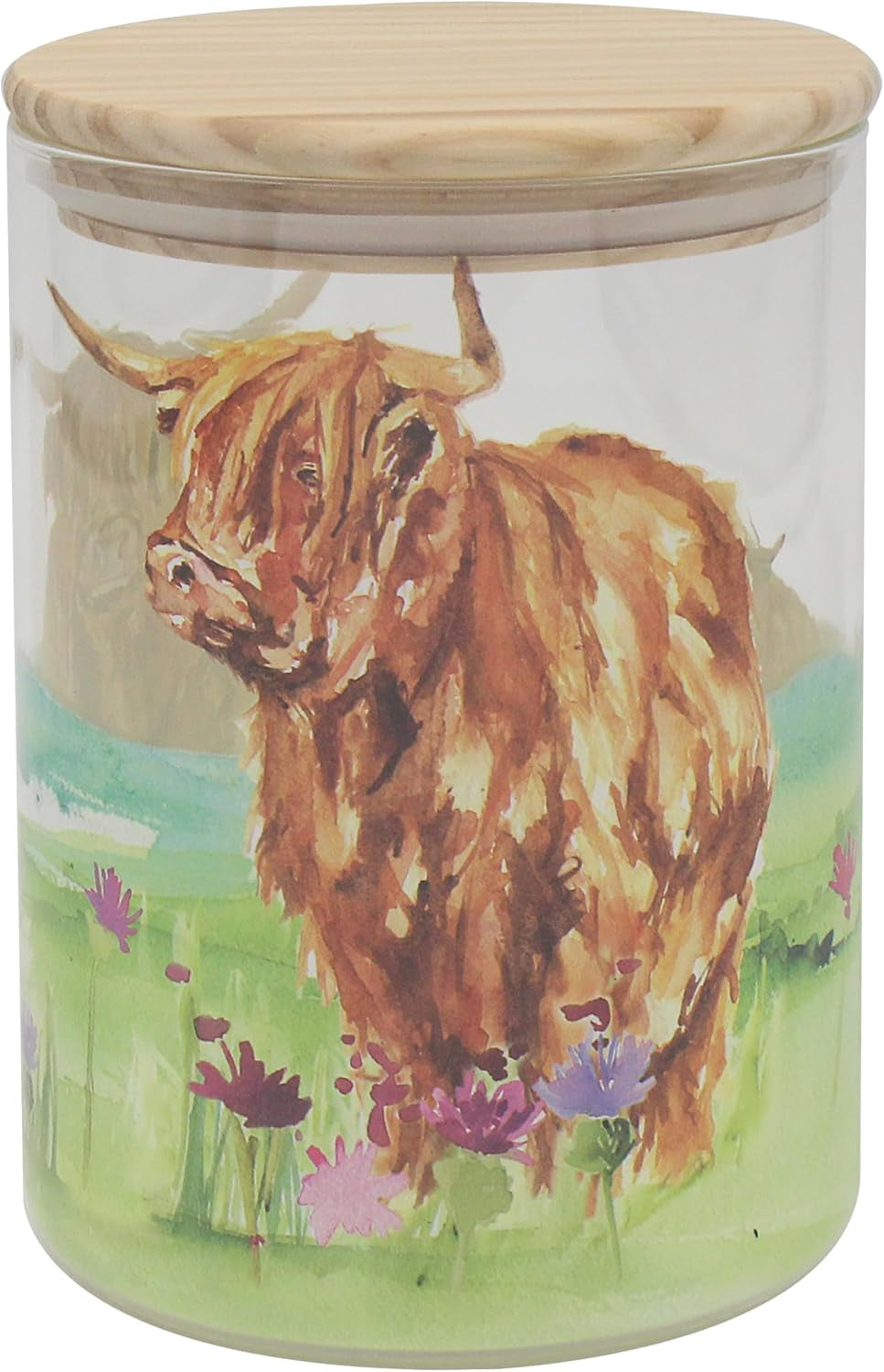 Highland Cow Glass Food Storage Canister