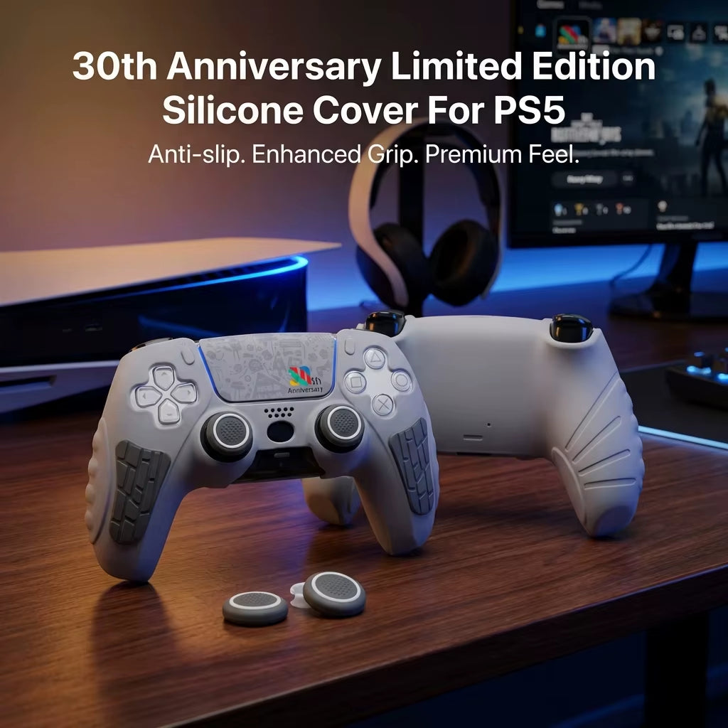 Limited Edition PS5 Controller Silicone Cover 30Th Anniversary with Touch Screen Sticker Playstation5 Controller Shell Accessory