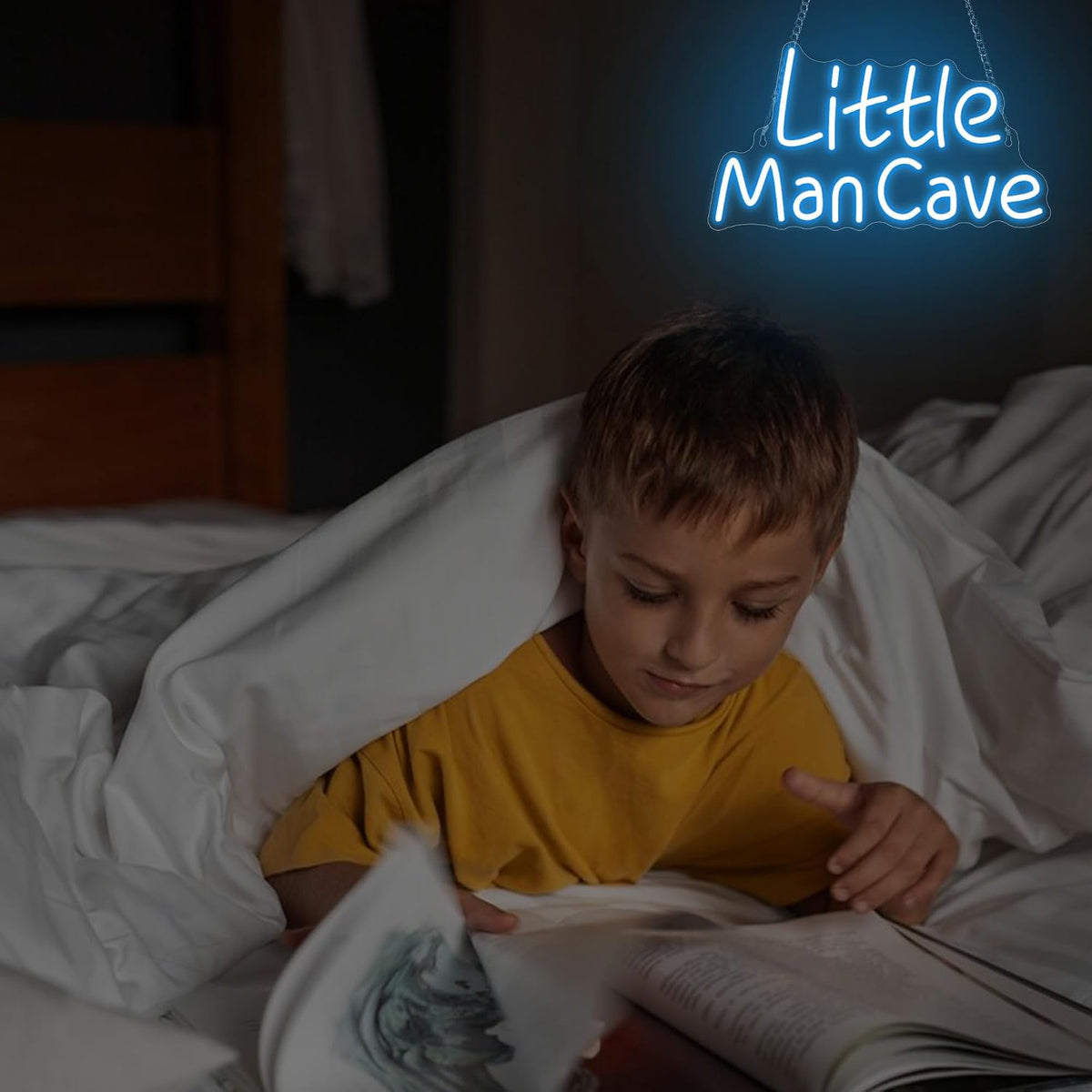 Little Man Cave Neon Sign, Neon Lights for Bedroom Gamer Room Wall Decor, Gift Ideas for Teen Boys Nephew Son Grandson