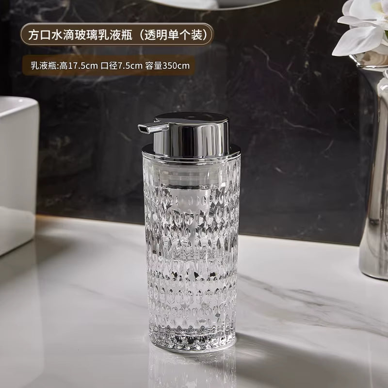 Glass Bubbler Emulsion Bottle Bathroom Soap Bottle Hand Sanitizer Shampoo Water Bottle Bathroom Decoration Bathroom Accessories