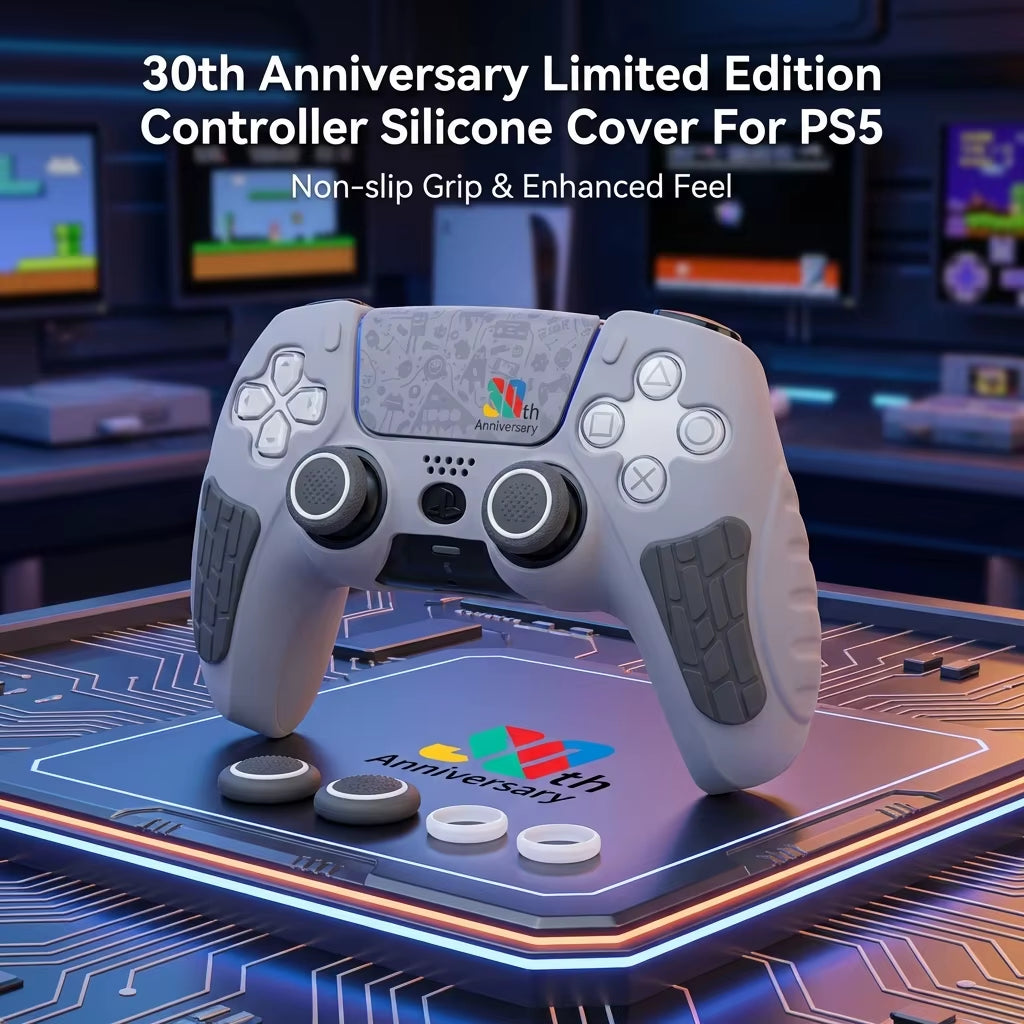 Limited Edition PS5 Controller Silicone Cover 30Th Anniversary with Touch Screen Sticker Playstation5 Controller Shell Accessory