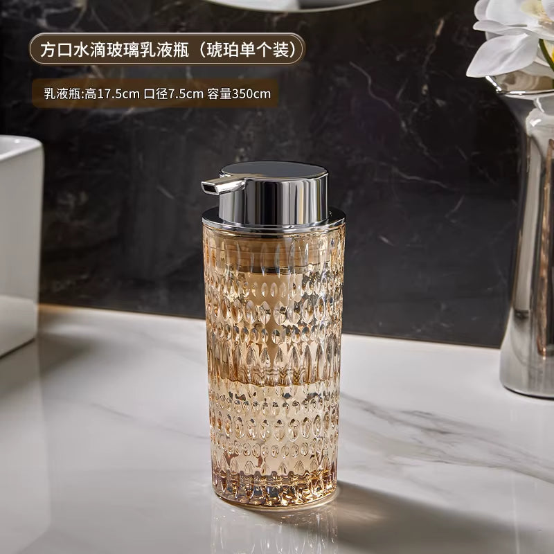 Glass Bubbler Emulsion Bottle Bathroom Soap Bottle Hand Sanitizer Shampoo Water Bottle Bathroom Decoration Bathroom Accessories