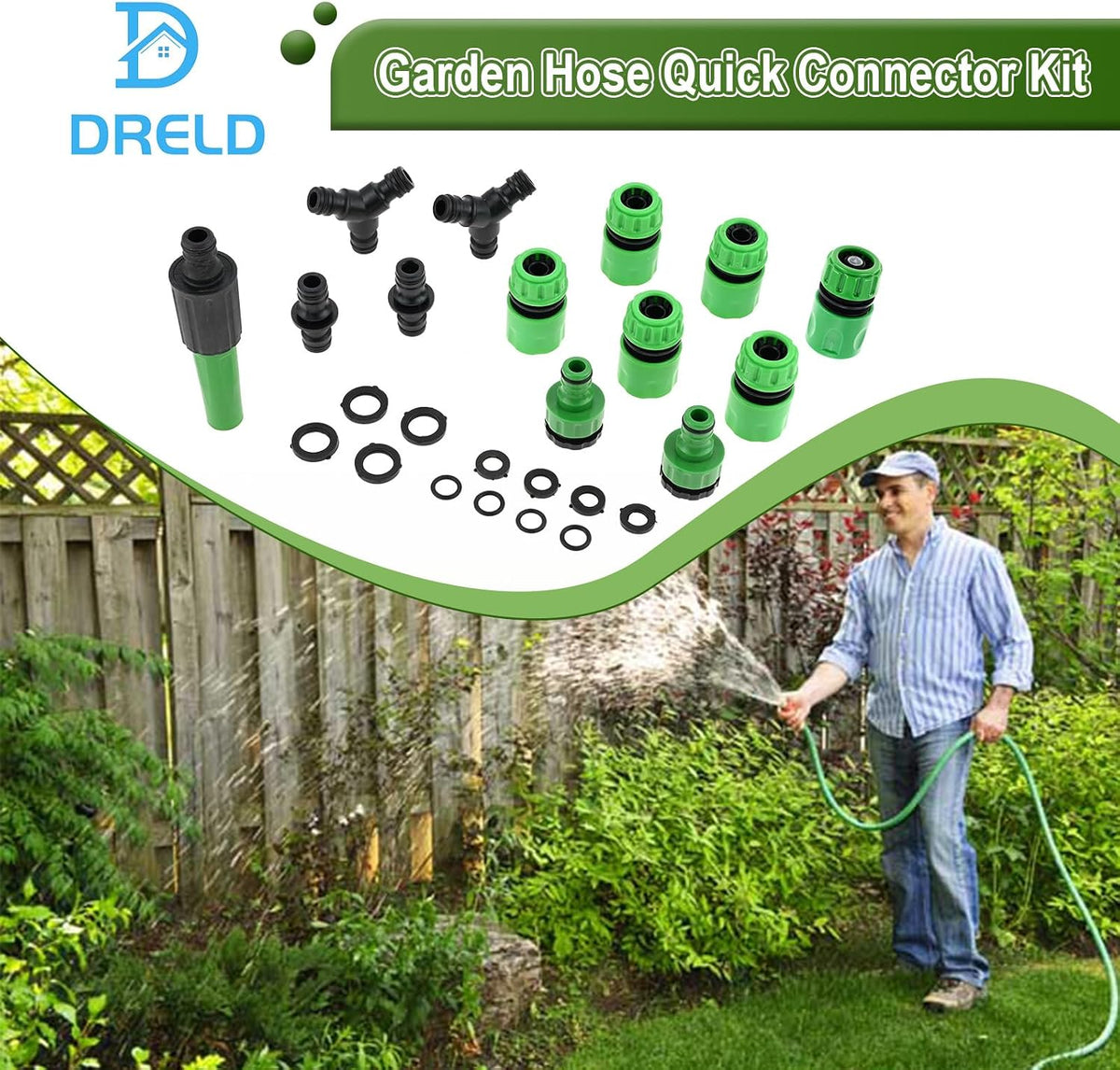 Hose Connector Kit - 25Pcs Plastic Quick Adapter Garden Hose Fittings
