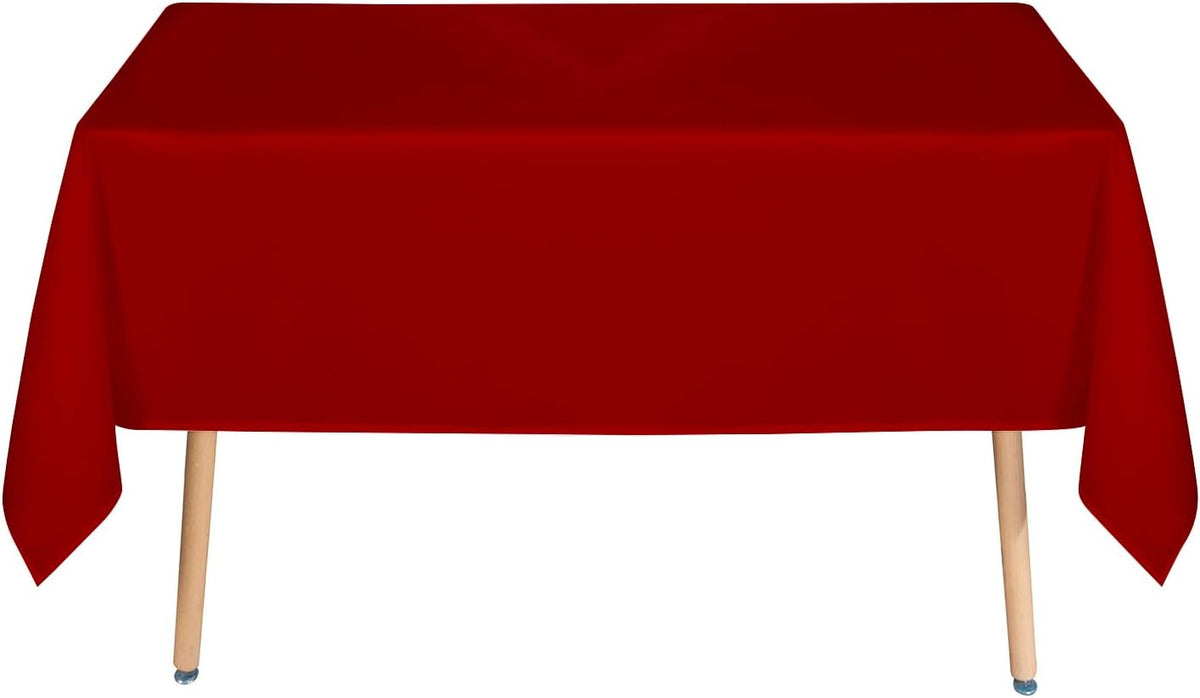 Wipe Clean Table Cloth - 54X110Inch (137X280Cm) Waterproof Rectangle Tablecloth, Polyester Outdoor Table Cloth for 10 to 12 Seater Dining Table Cover for Kitchen.(Red)
