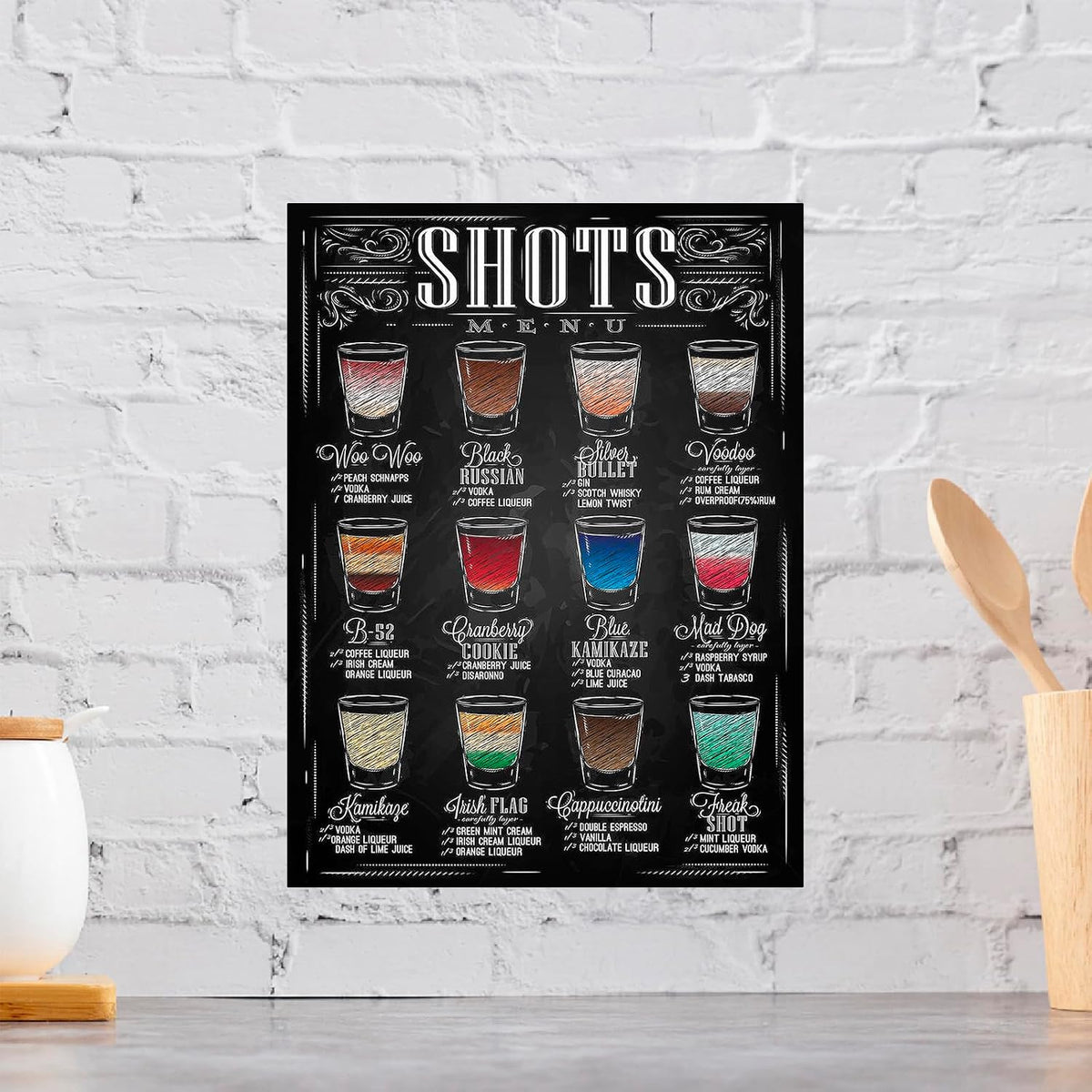 SHOTS RETRO METAL TIN WALL PLAQUE SIGN NOVELTY GIFT Home Bar Shed Man Cave